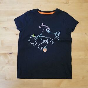 Girls Cat & Jack Halloween Unicorn Cat Ghost Tee XS